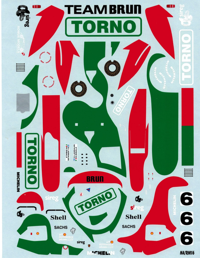 Brun Porsche 962 Torno Decal 1:24