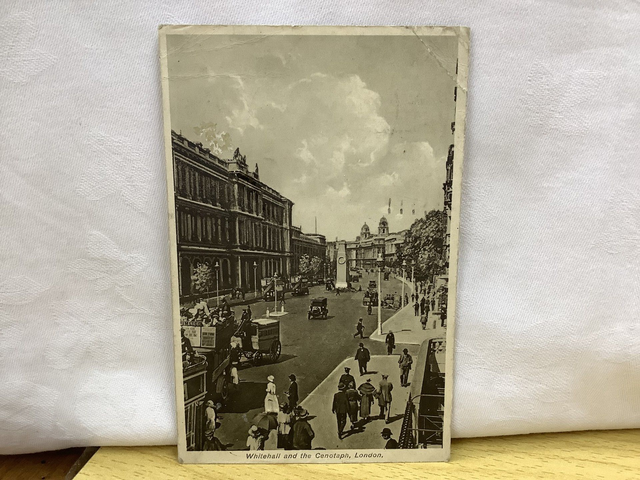 Whitehall and the Cenotaph, London Posted 1930 unbranded vintage postcard Our Ref A90 £2.25