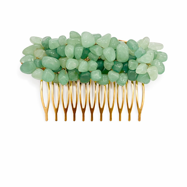 Peinecillo piedras verdes 