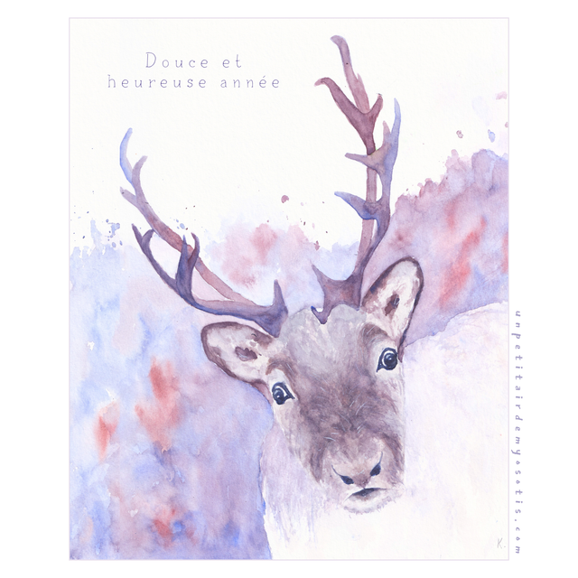 Carte de vœux - renne
