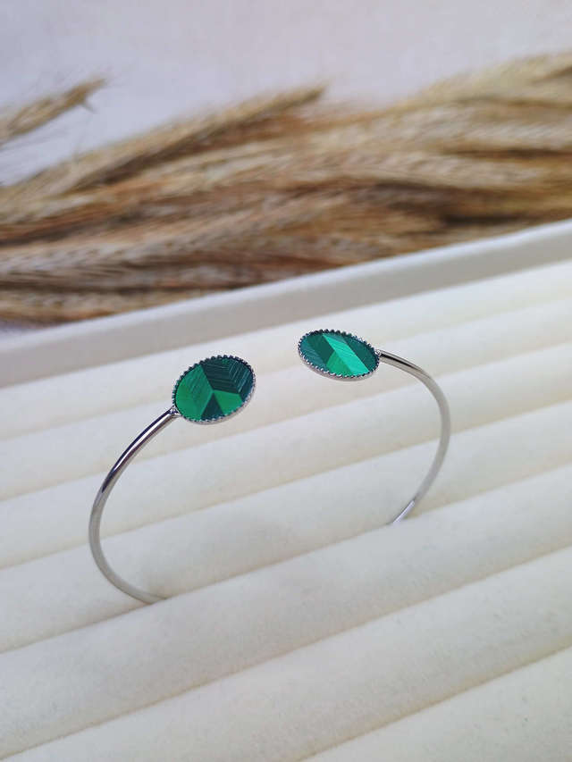 Bracelet JONC Chevrons Verts