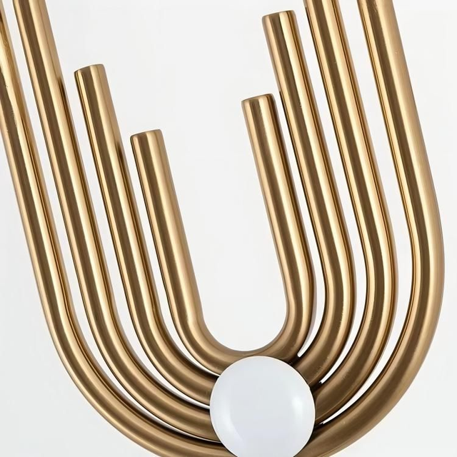 Maison Madis – "Aura" Art Deco Design Vloerlamp (165cm) – Luxe Messing