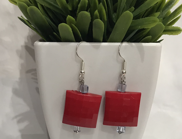 Red Dangling Earrings-RDE8907