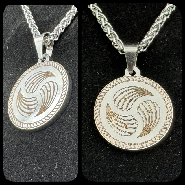 HummDesign zware ronde hanger 3mm dik inclusief collier van 5mm Stainless Steel 316L.