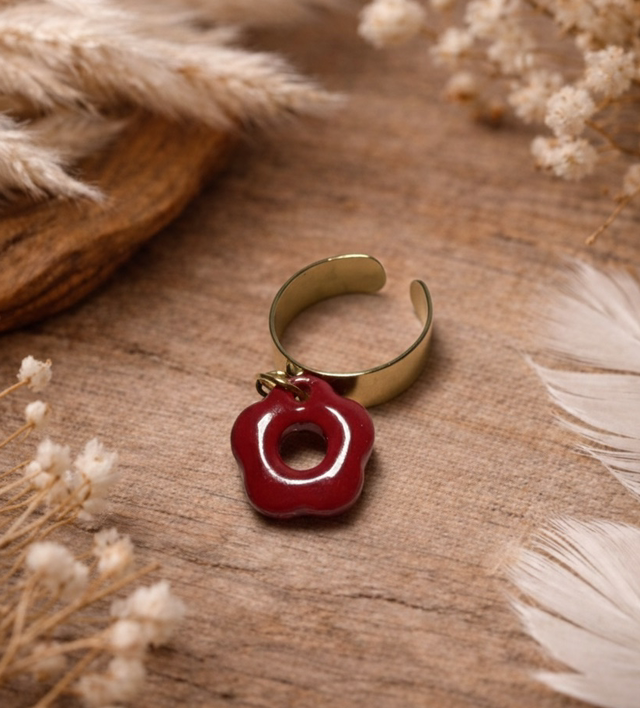 Doré 6mm Pampille Rouge