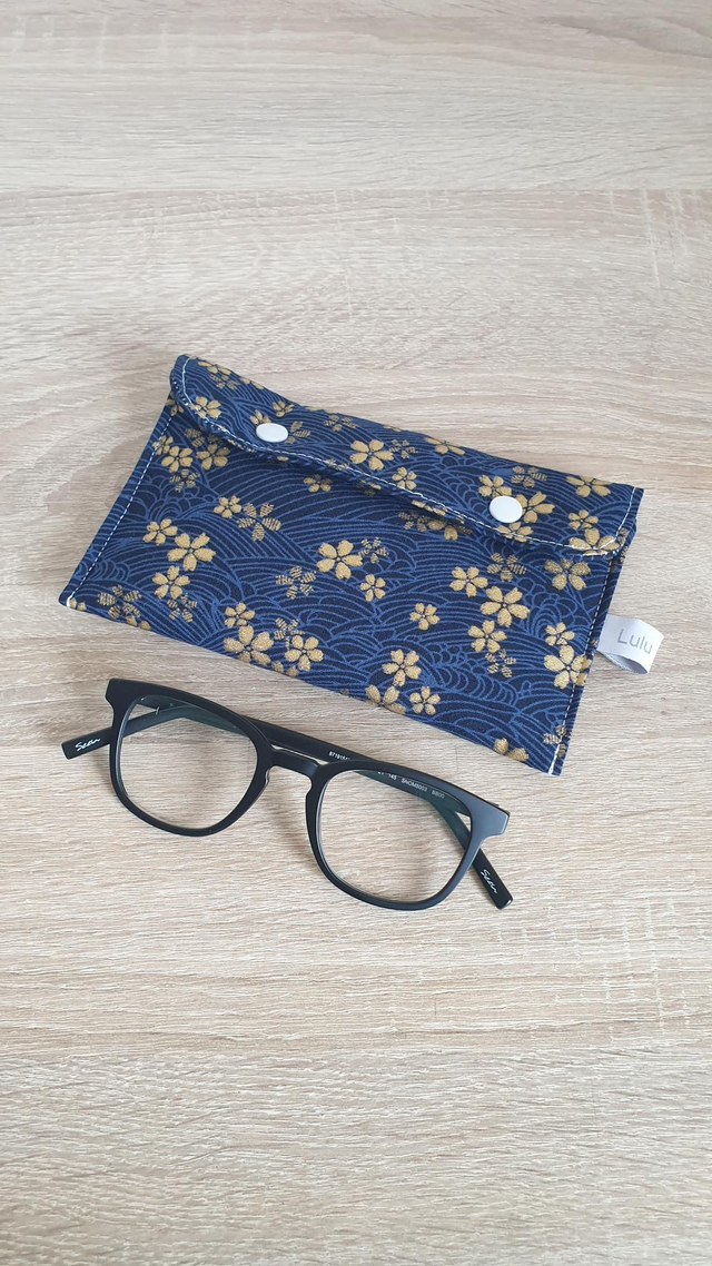 Étuis à lunettes ou téléphone BLEU OR