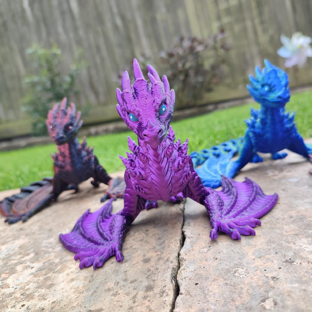 Fyros Wyvern Dragon, 3D printed dragon UK, 3D printed wyvern, fantasy dragon model, articulated 3D dragon, dragon figurine UK, Nova Printing dragons, eco-friendly 3D print