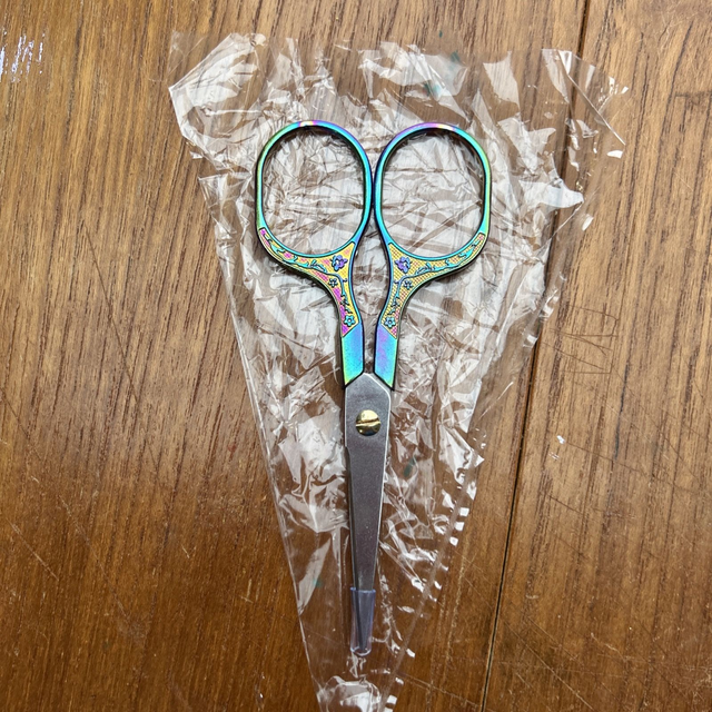 Multicoloured antique style design scissors for sewing, stitching, embroidery etc