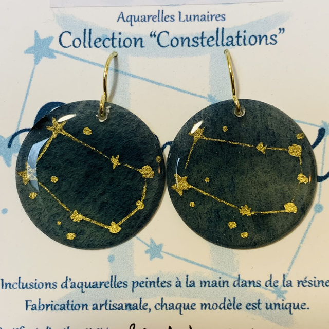 Boucles d'Oreilles Gémeaux Or - Collection Constellations
