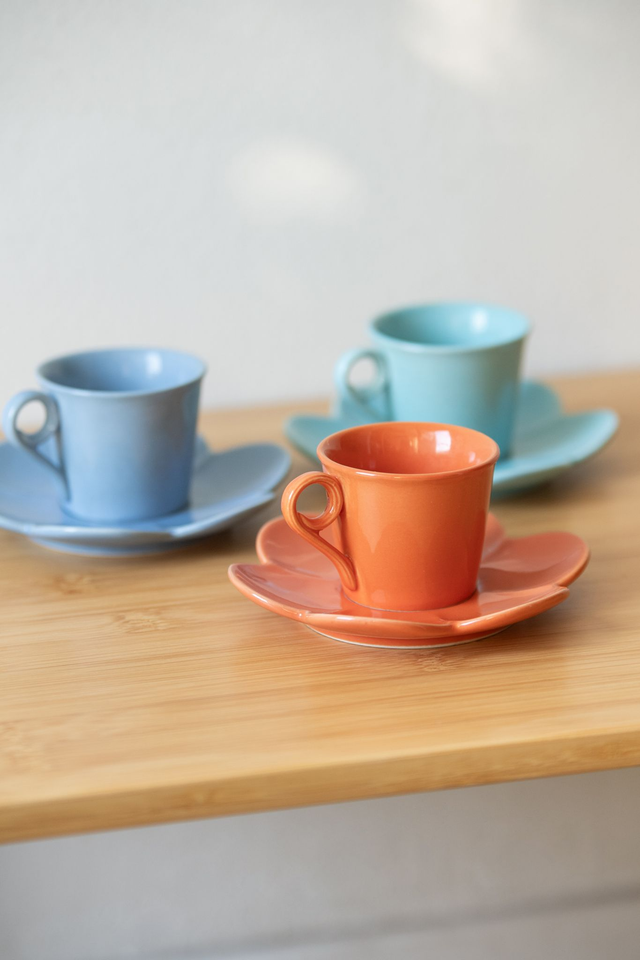 Lot de 3 tasses et sous tasses fleurs 🌼