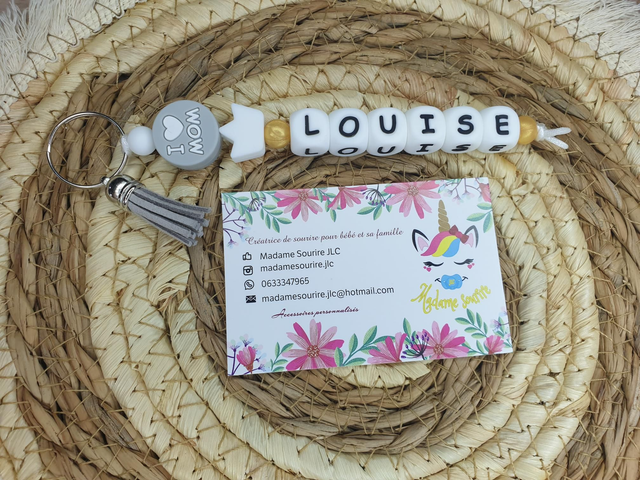 Porte Clés 1 branche I love MOM 