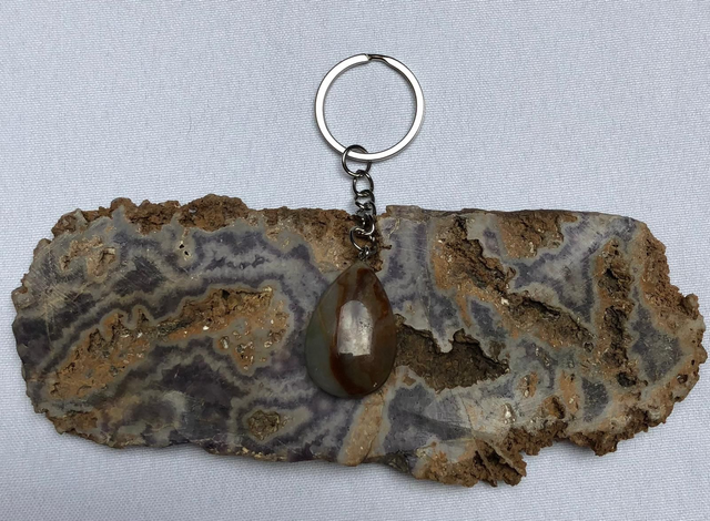 Porte Clés goutte en Agate Indienne