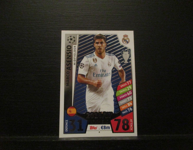 Marco Asensio - UEFA Champions League Match Attax 2017/18 Original Trading Card #8