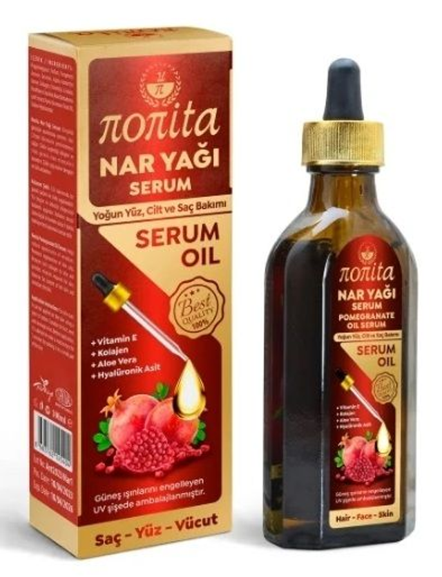 NONITA 100ml Serum Regeneracyjne Olejek z PESTEK GRANATÓW do Twarzy, Ciała i Włosów