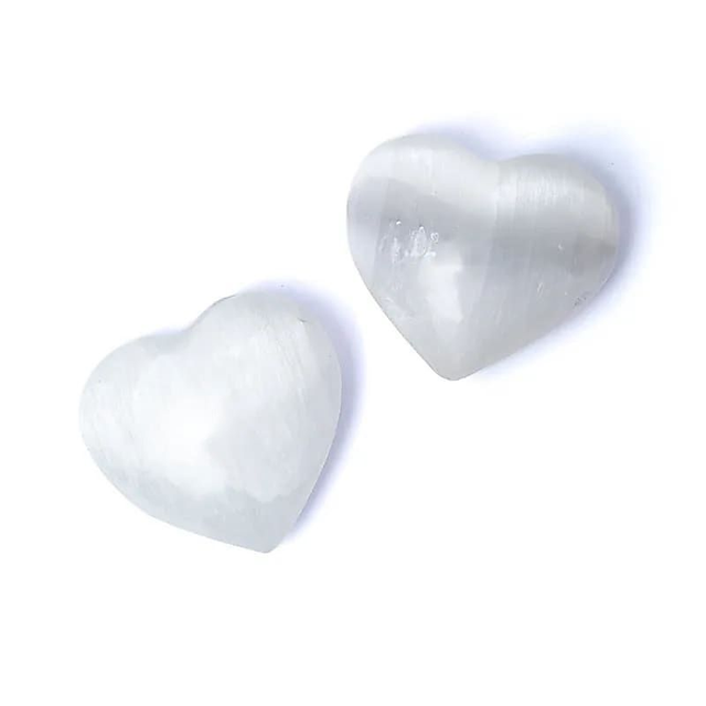 Pierre des soucis, Cœur en sélénite blanche 