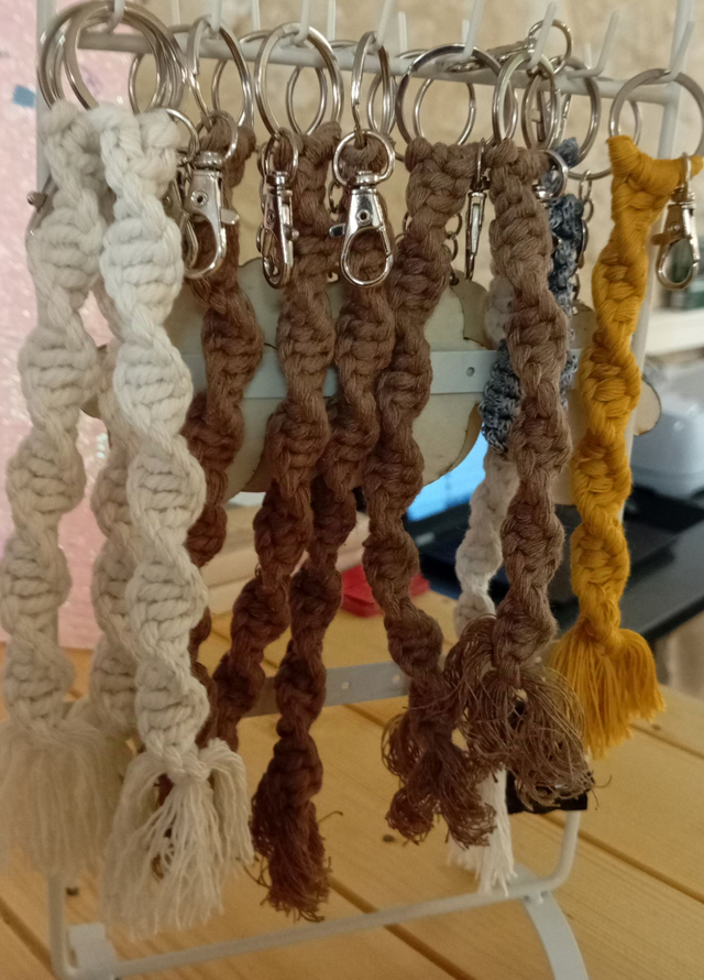porte clés en macramés 