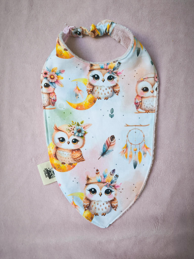 Bavoir hibou 6/12 mois