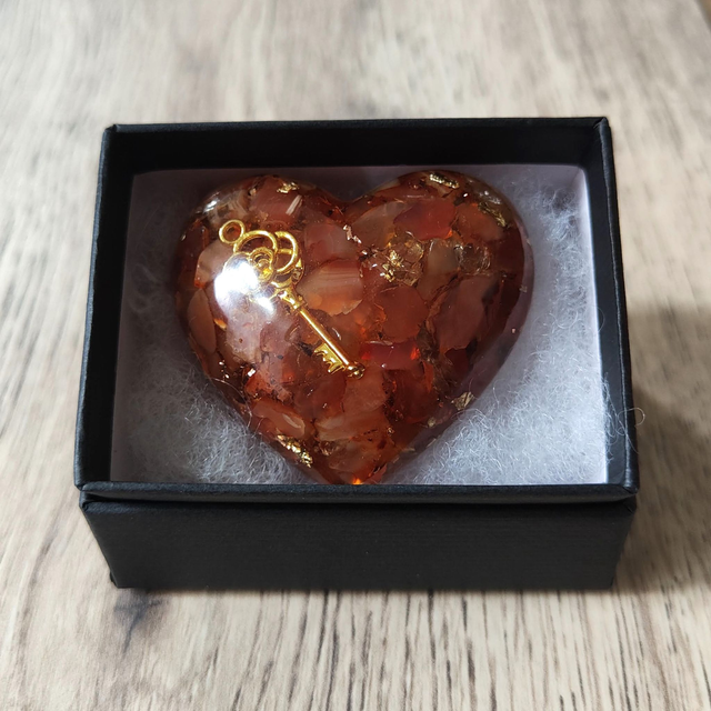Orgonite cœur cornaline 4 cm