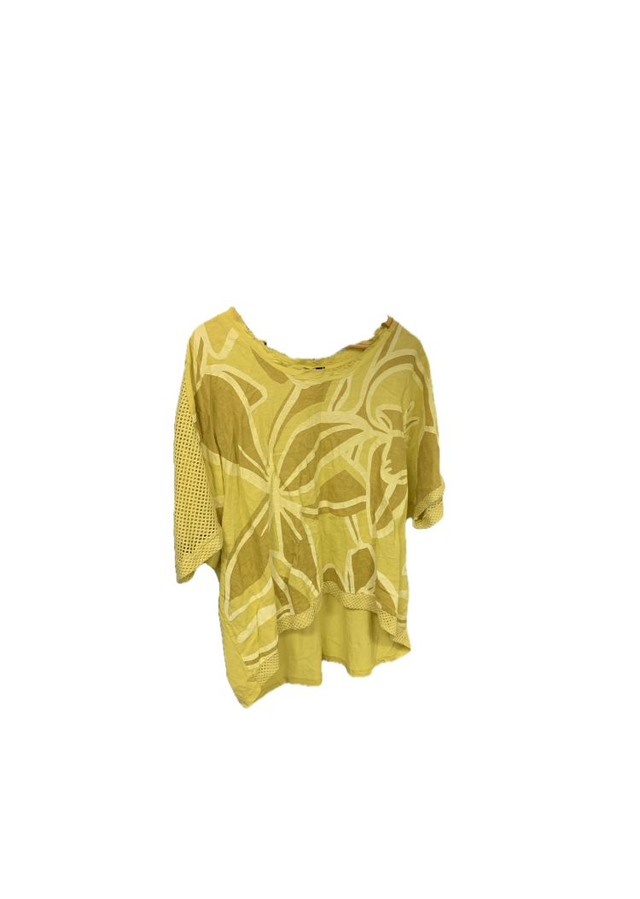 Lino Lounge - Yellow Swirl Pattern with Mesh Arms and Back - 144