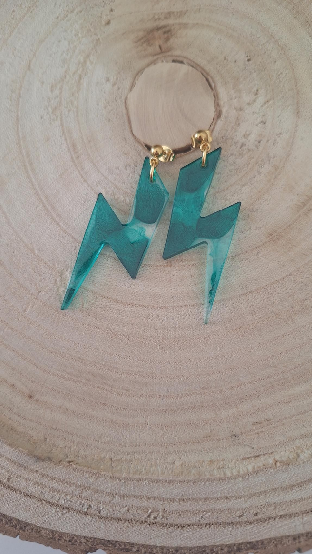 Boucles d'oreilles éclairs verts