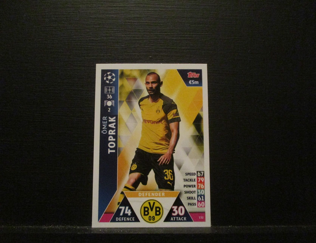 Omer Toprak - UEFA Champions League Match Attax 2018/19 Original Trading Card #132