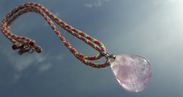 Collier tressé • quartz rose