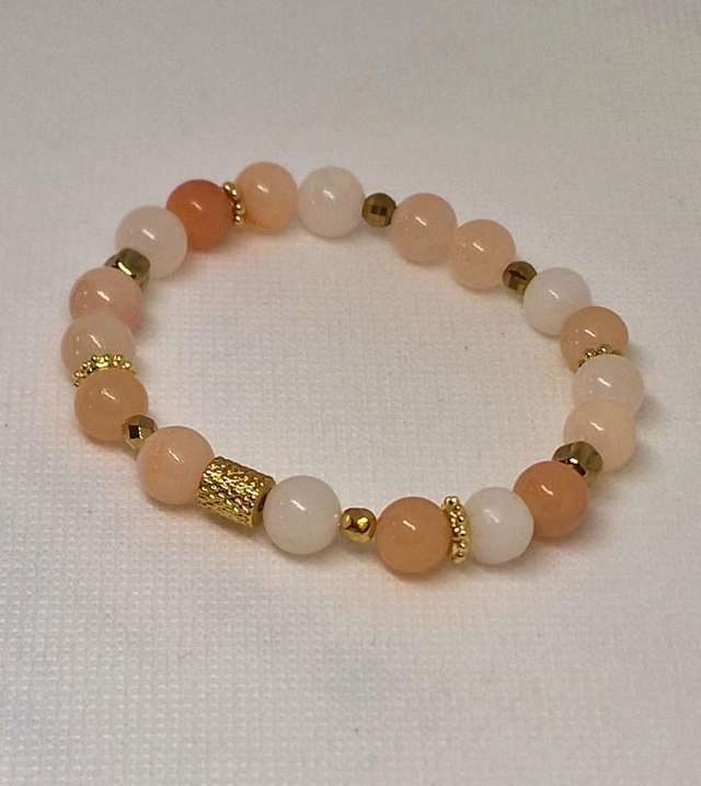 Bracelet d'Aventurine rose en 0,8 cm