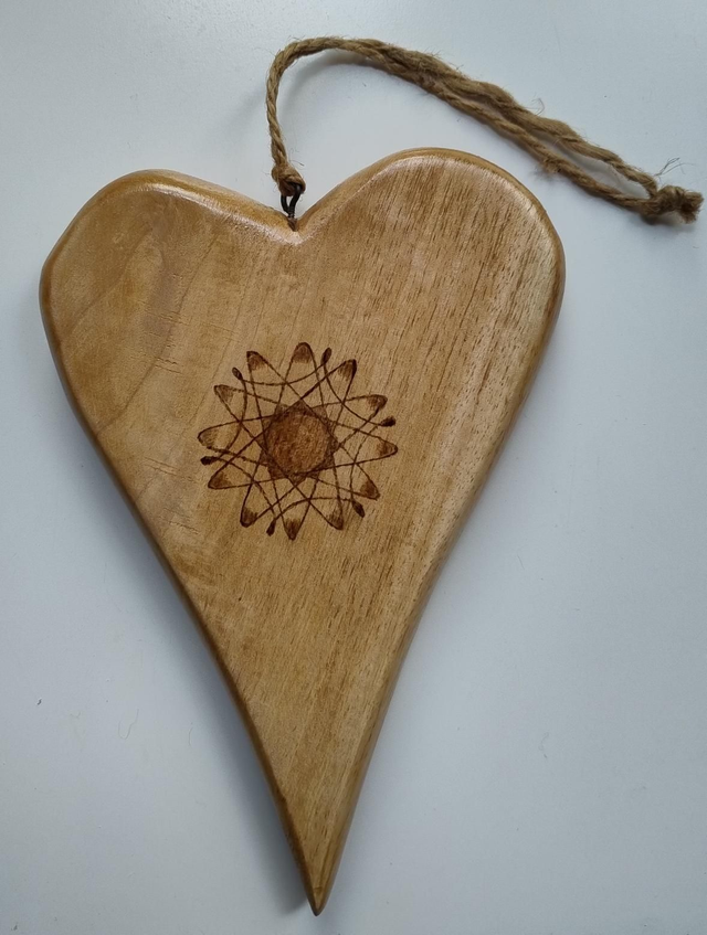 Extra large hanging heart with geometric design 