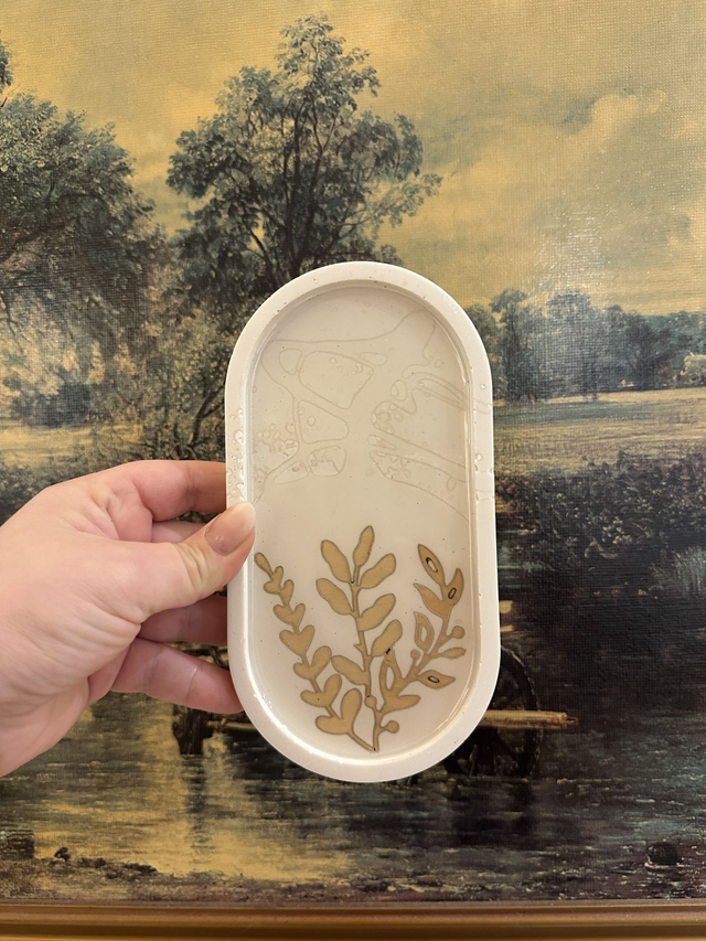 BOTANICAL JESMONITE OVAL TRAY