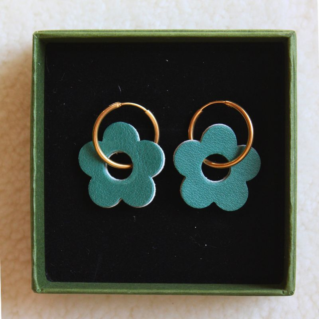 Boucles d’oreilles créoles fleurs 
