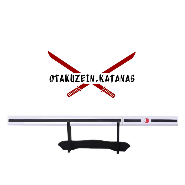 Katana S5049 Sasuke Uchiha de Naruto réplica no oficial de 45 cm hoja de acero negra, vaina blanca