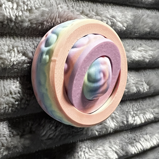 Pink matte texture ring gyro 