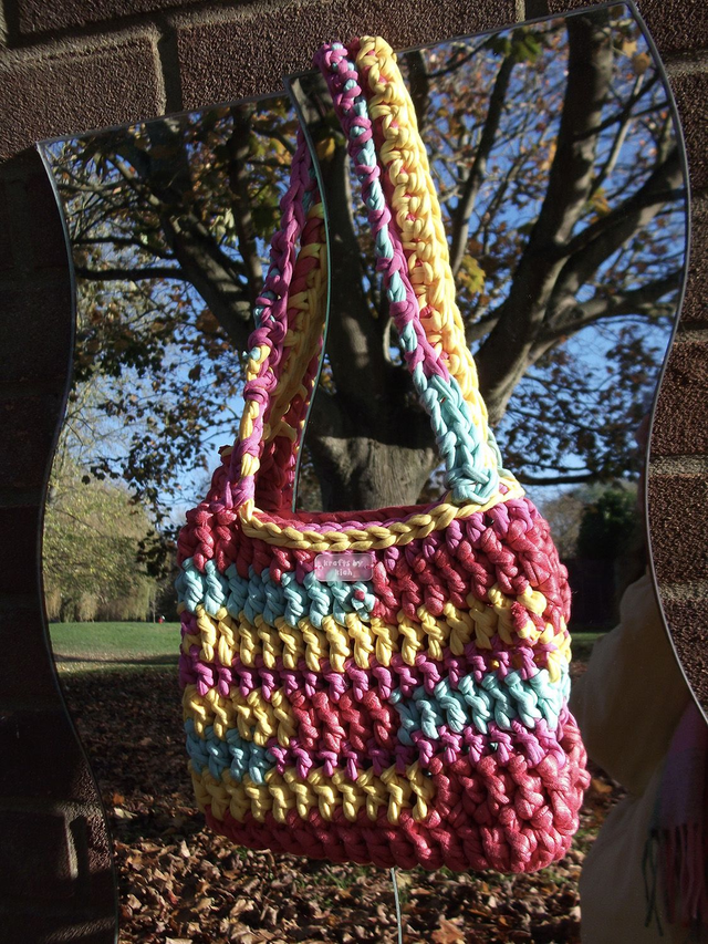Coral, Turquoise, Magenta and Yellow T-shirt Bag