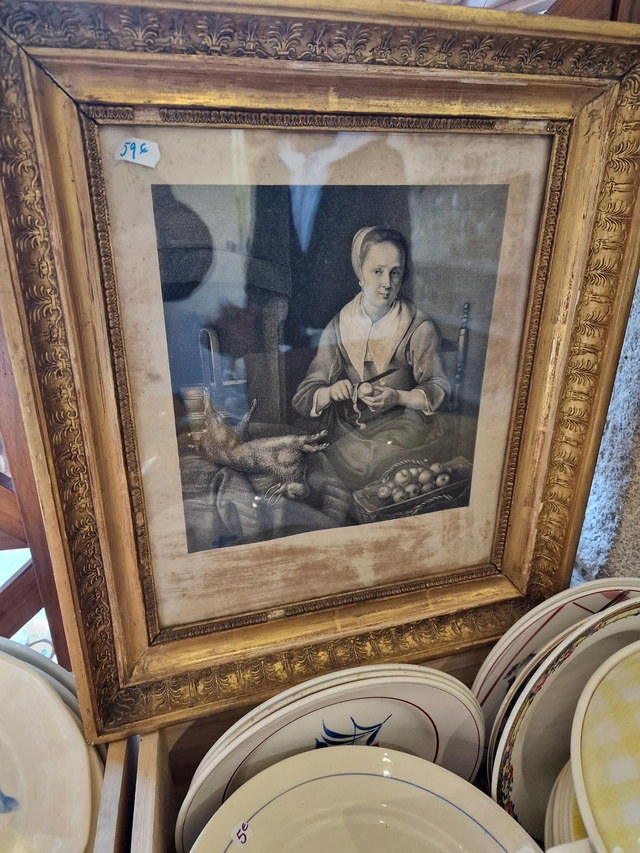 Vieux tableau cuisinière 38x43.5