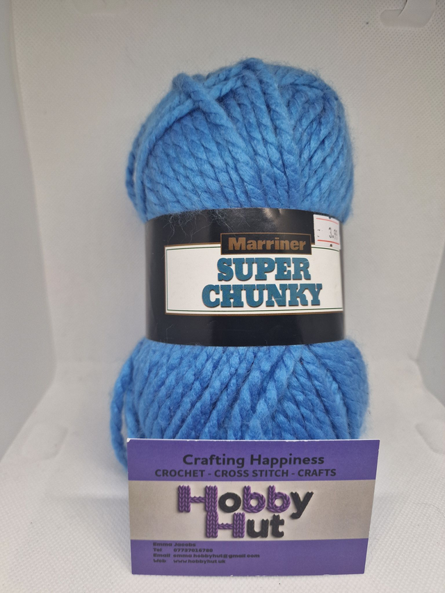 Marriner Super Chunky Blue Yarn 100g