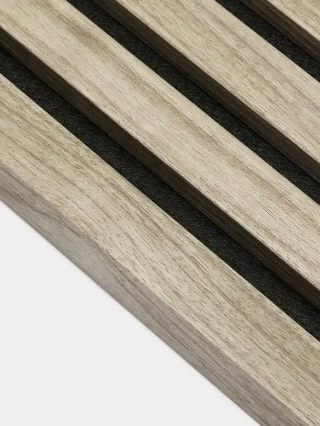 Woodupp Lamelle de Finition Aspect bois Chêne vieilli Feutre Noir 22mm (Réf-1223)
