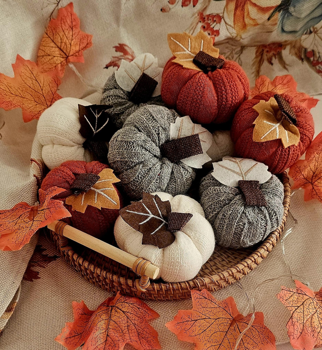 Knitted Pumkins - Set of Three