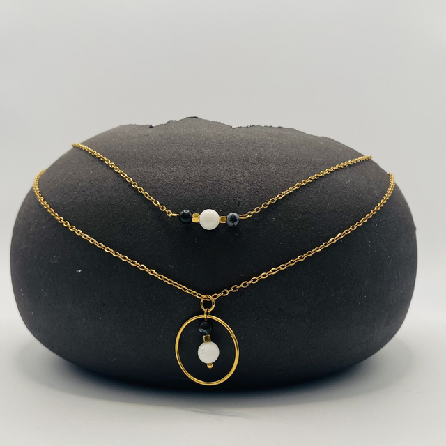 Duo de colliers Adèle &amp; Romy - howlite