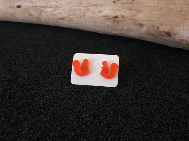 Boucles d'oreilles clous écureuil rouge