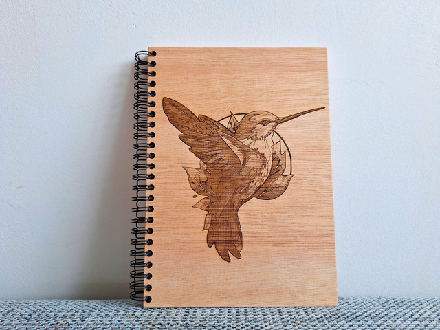CARNET EN BOIS - COLIBRI #1
