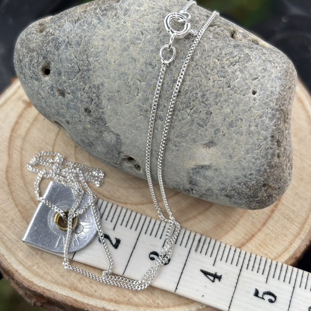 Sterling Silver Necklace - 18” / 45cm Diamond Cut Curb Chain. 100% recycled silver 