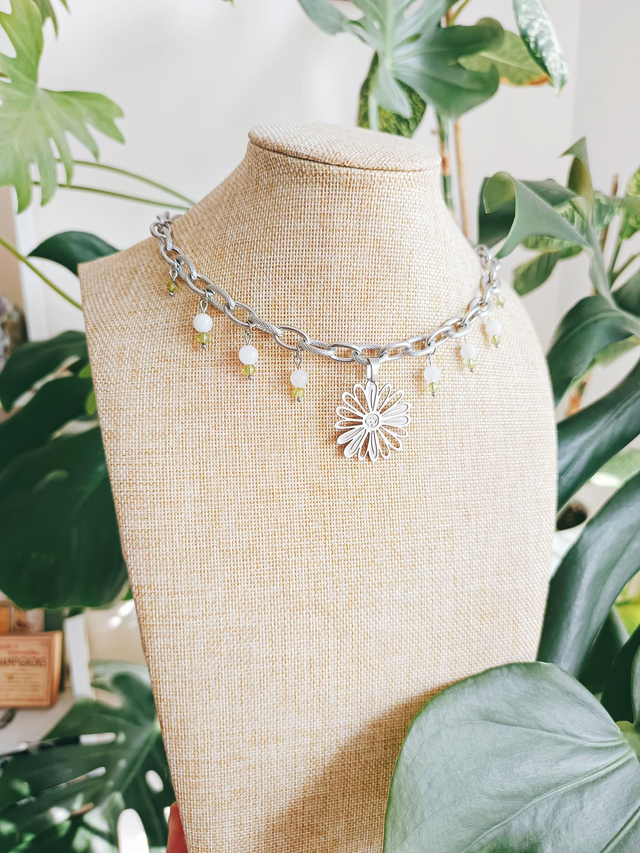 COLLIER - DAISY BLOOM (jade et péridot)