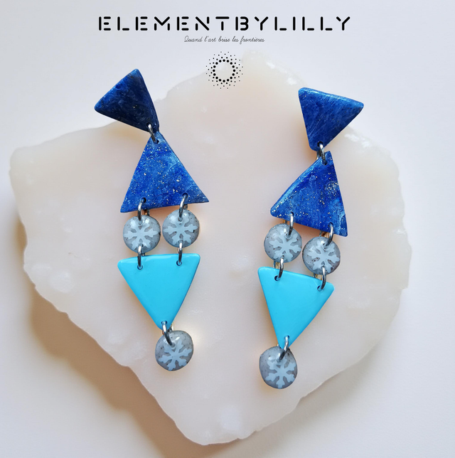 Boucles d'oreilles "bleu de glace"