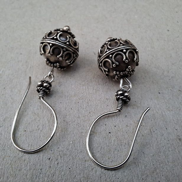 Zilveren tribal oorbellen vintage