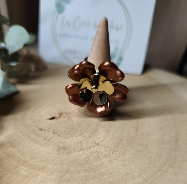 BIG BAGUE FLEUR MARRON 0000866