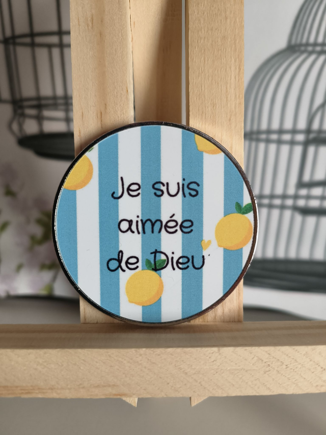 Magnet "Je suis aimée de Dieu" (citrons)