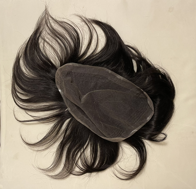 Mens Toupee  - hair length 6” medium density 