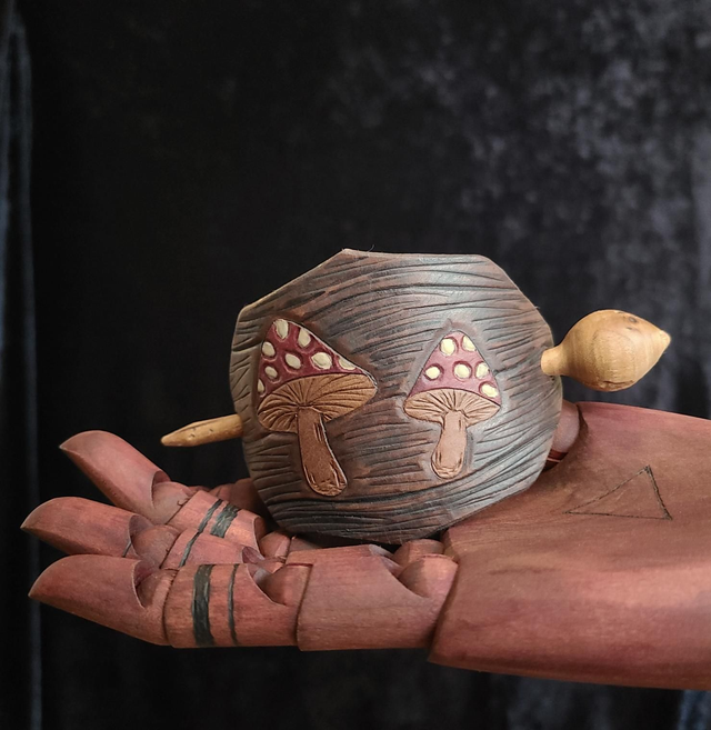 Barrette Charmes d'écorce Champignons