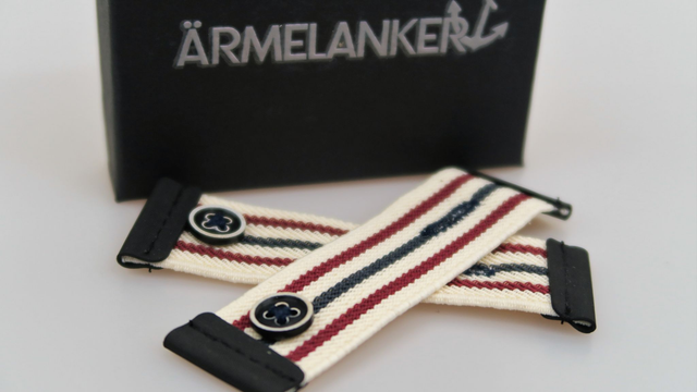 ÄRMELANKER "Ferdinand Magellan" Beige Rot Blau