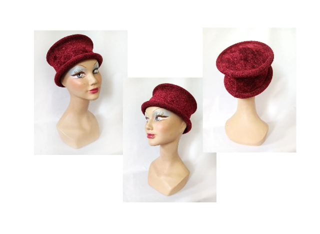 Toque femmechapeau hiver bordeaux
